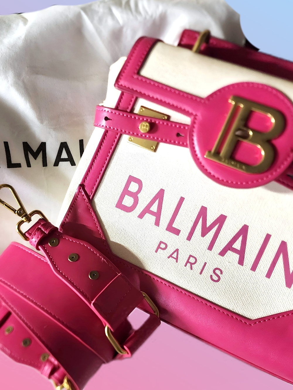 Paris Pink Canvas and Leather Tote